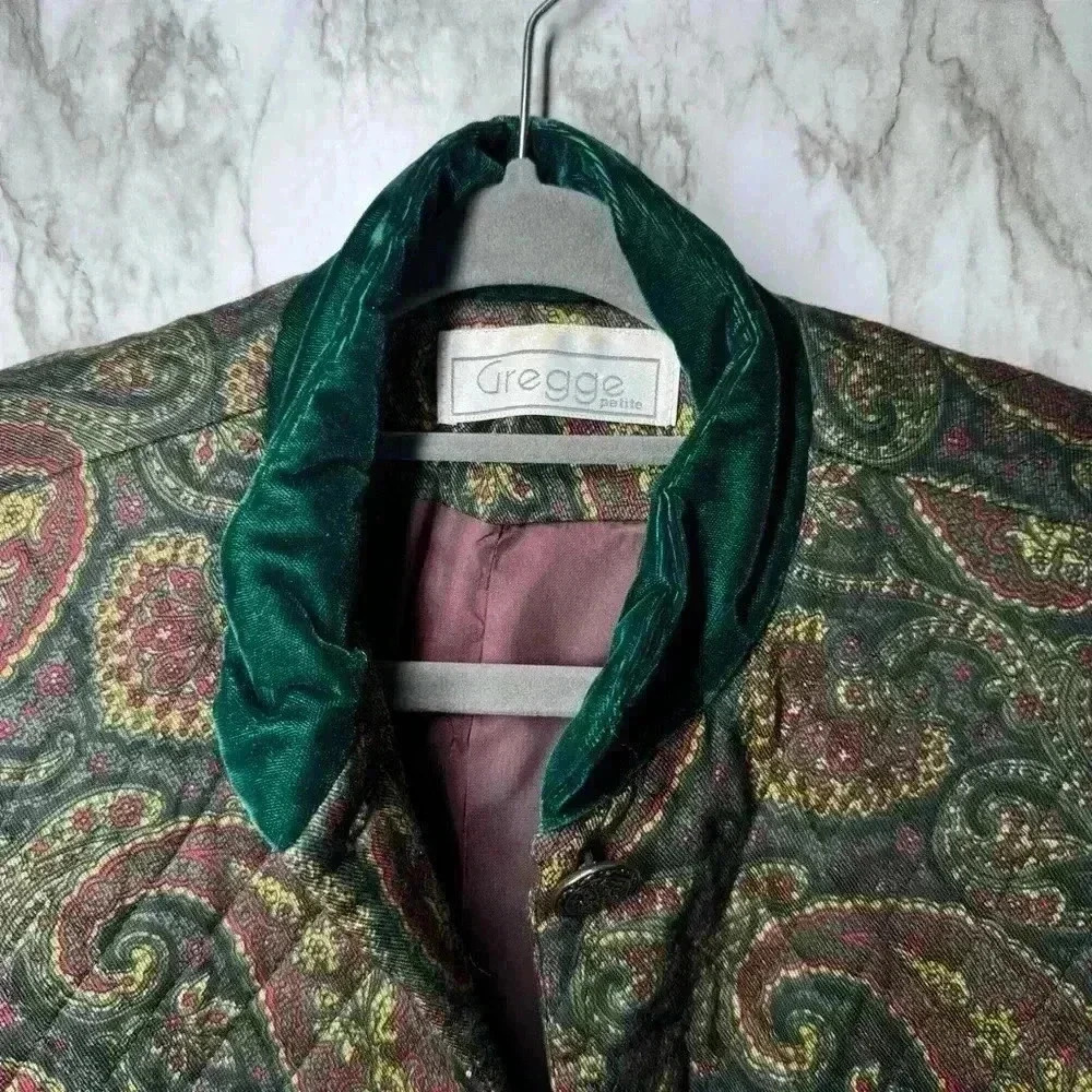 Gregge Petite Women's Blazer Jacket Paisley Vintage - Picture 2 of 6
